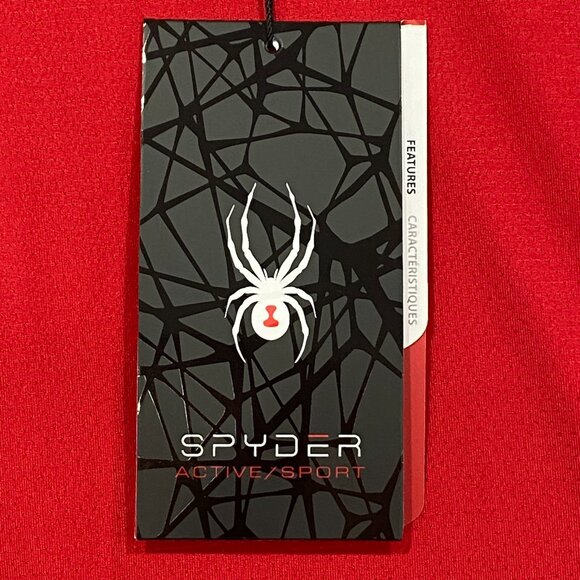 SPYDER Red T Shirt Mens Large Quick Dry Perforated Lightweight Short Sleeve Tee - Picture 10 of 12